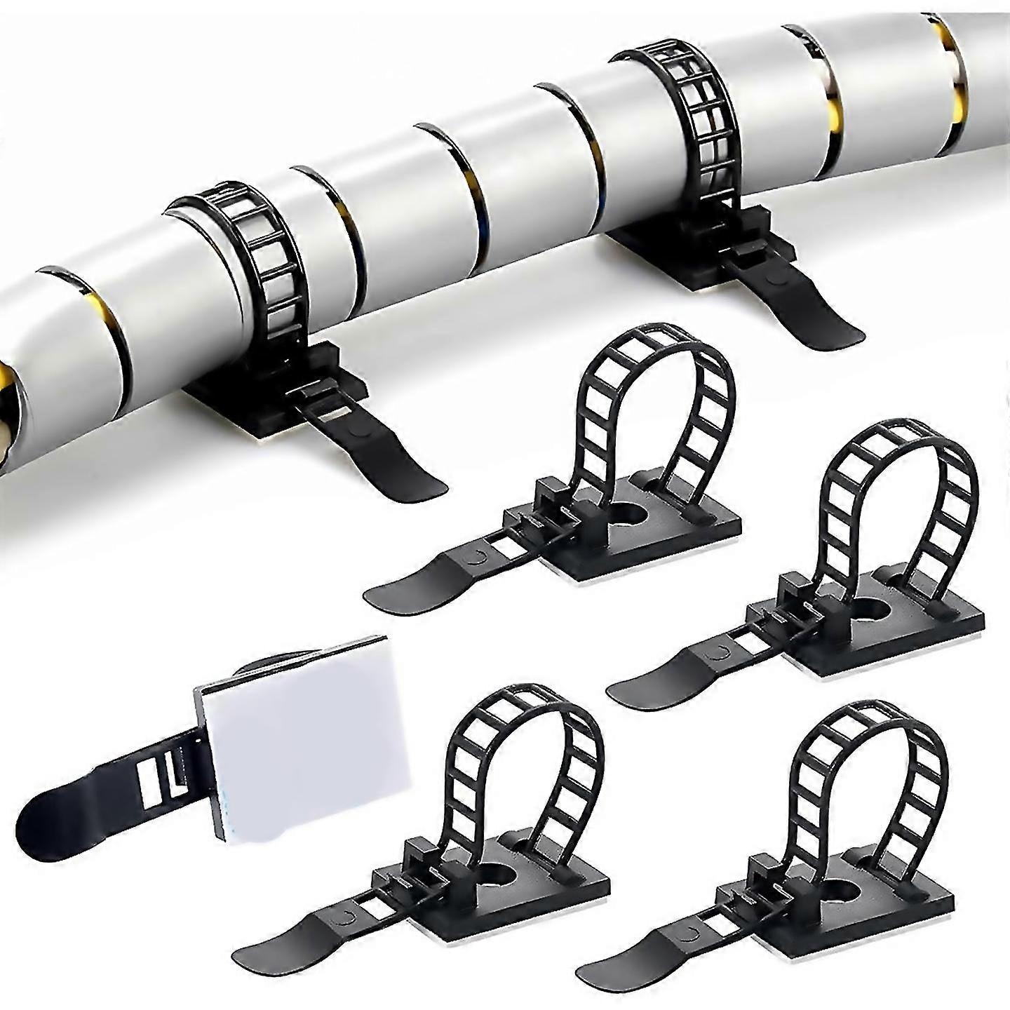 For 100pcs Adjustable Adhesive Cable Ties Cable Clips