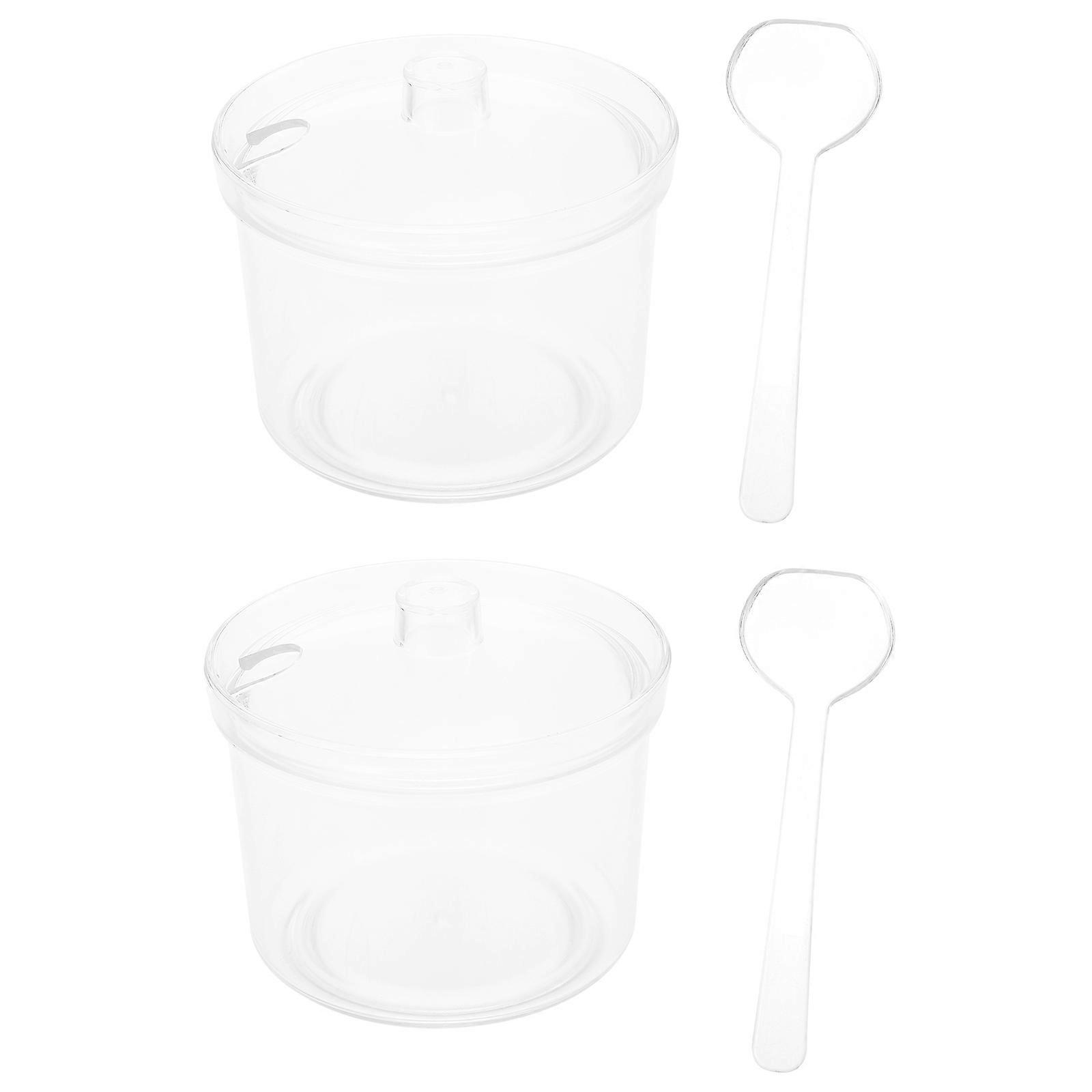 Seasoning Pots Acrylic Seasoning Jars For Home Kitchen Use Air Isolation Dry and Hygienic Preservation 8.5X8.5X6.5CM 1 Set