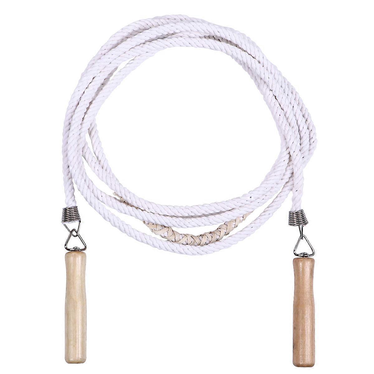 Durable Wooden Handle Skipping Rope for Fitness Extra Long Cotton & Linen Jump Rope for Adults, Ergonomic Design for Outdoor Exercise