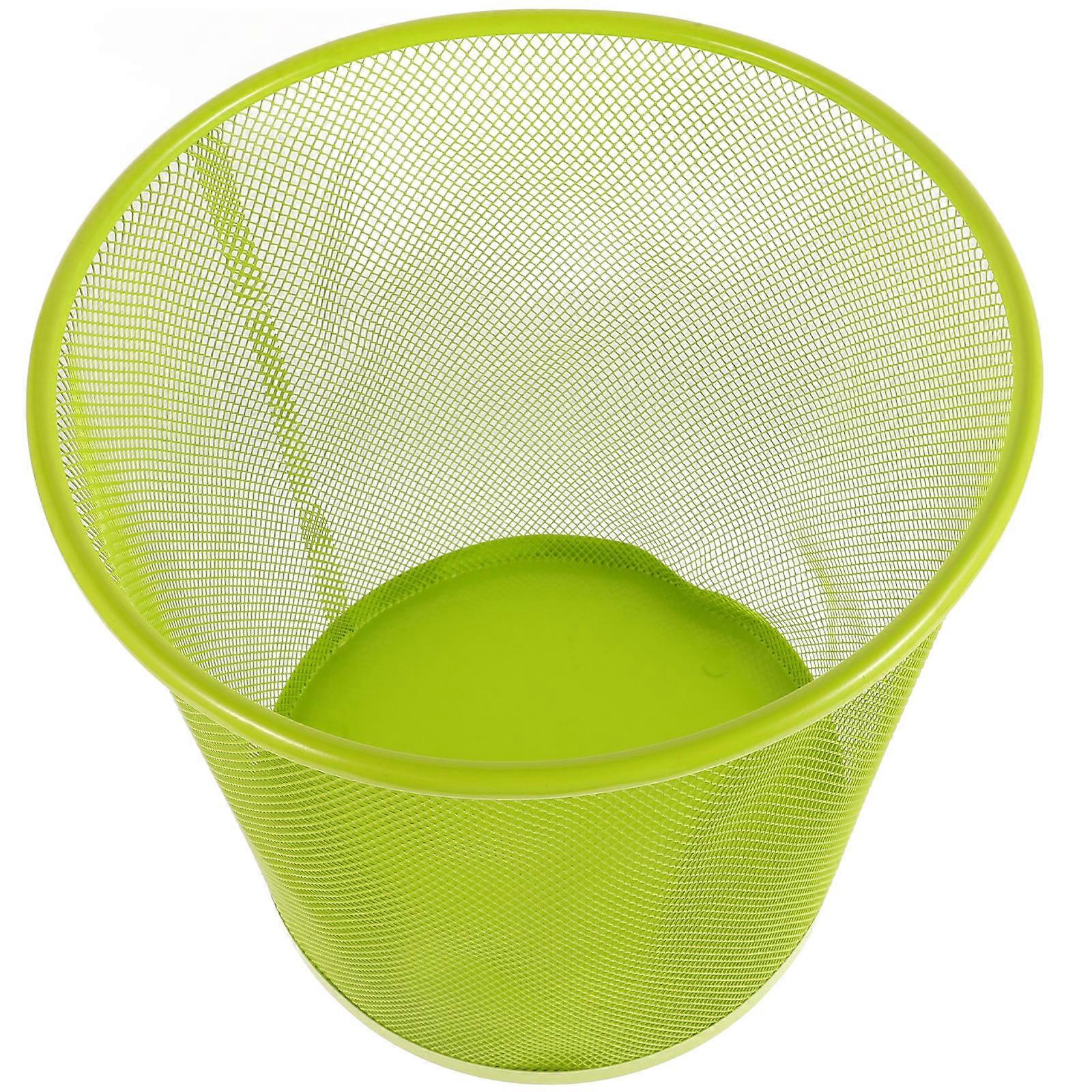Wire Trash Can Small Bathroom Waste Basket For Home Square Green Garbage Collection 1Pcs