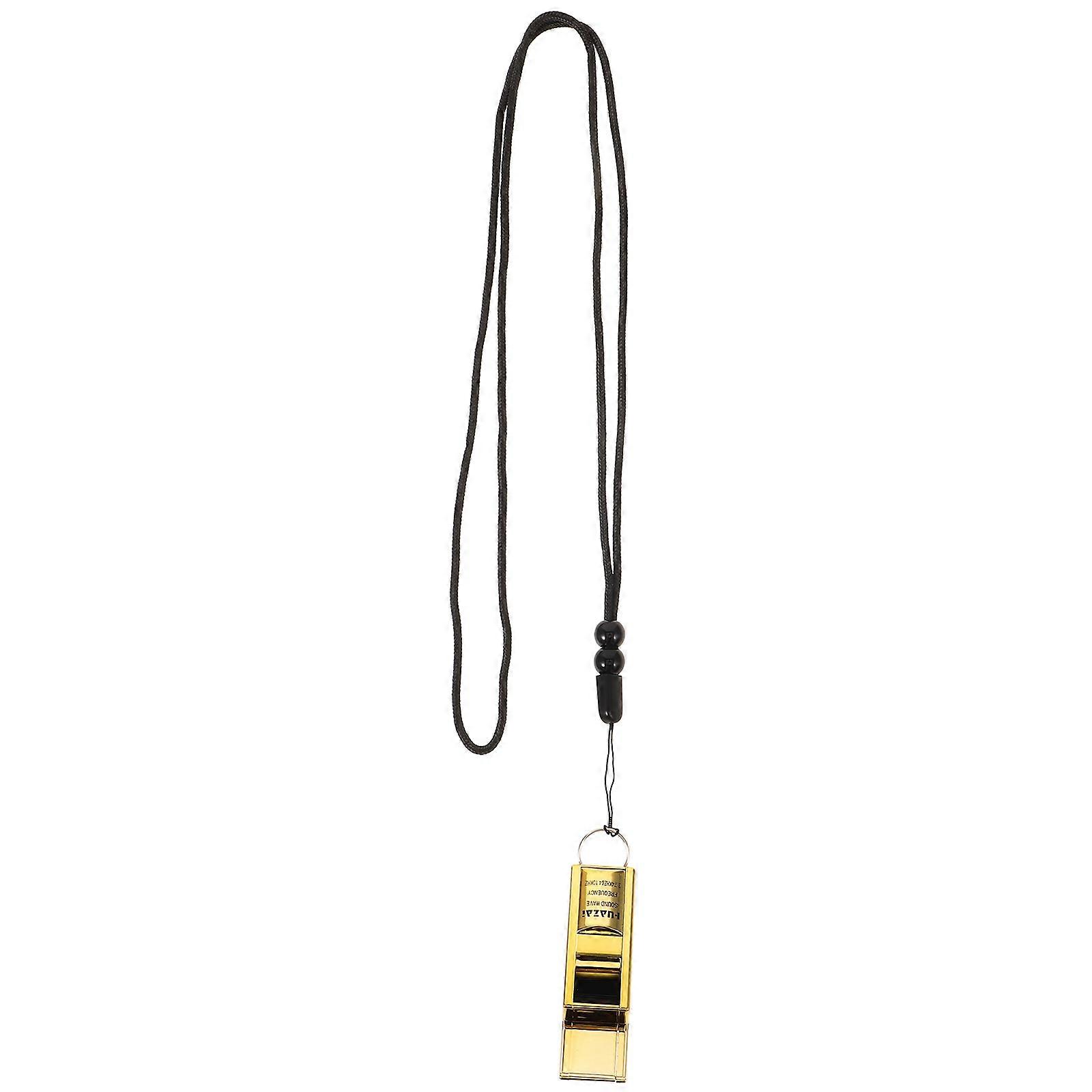 Camping Whistle Emergency Survival Feature Whistle Golden 6.50X2.60X2.00CM Clear Communication 1Set