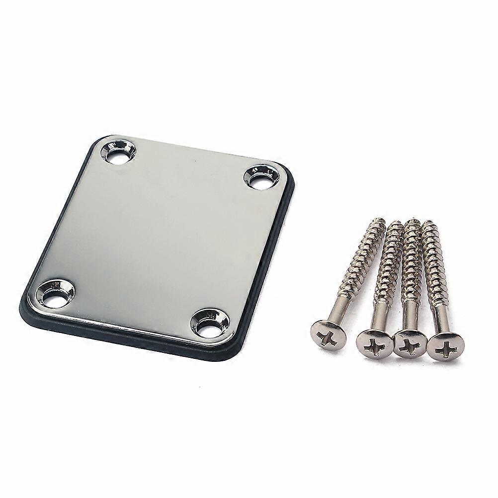 Neck Plate for Electric Guitar – Durable Lightweight Silver Accessory with Mounting Screws for Easy Installation