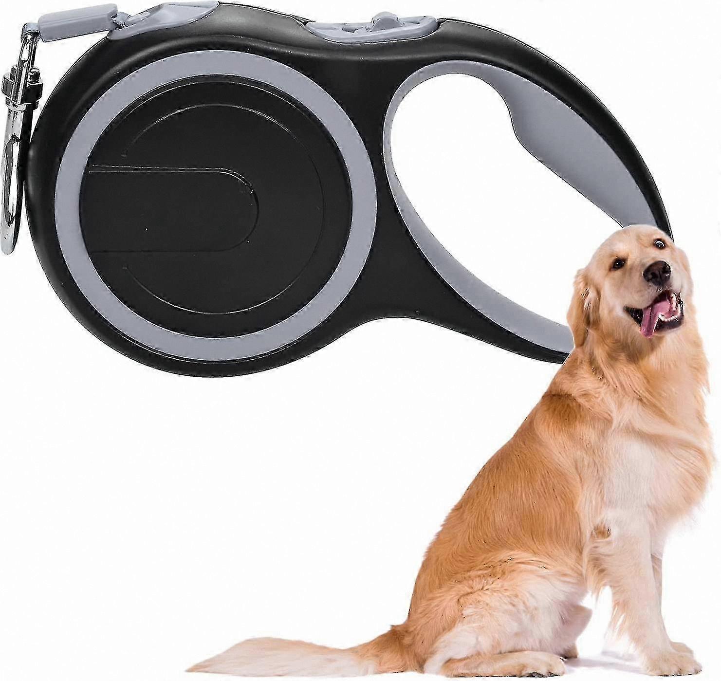 5m Tangle-Free Retractable Dog Leash with Non-Slip Grip, Adjustable Length and One-Hand Brake System for Easy Control