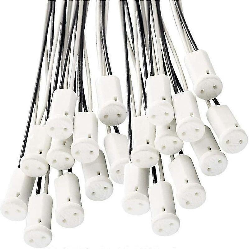 25 Pieces G4 Lamp Holders G4 Socket Lamp Holder with Ceramic Holder for G4 LED Halogen Lamp, 10cm cable