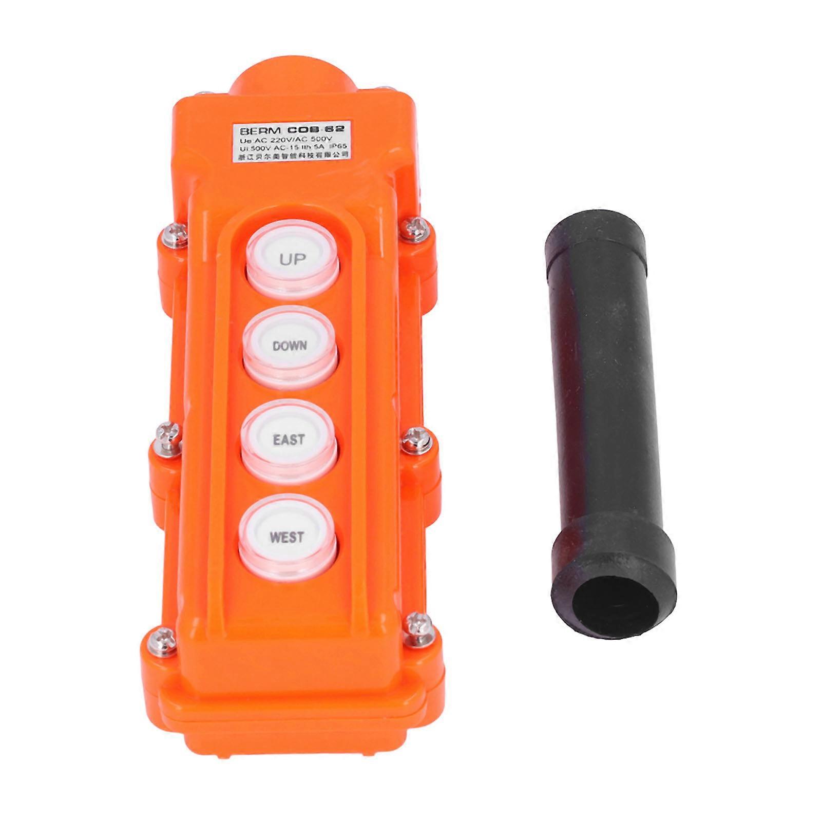Crane Remote Control Hoist Switch Push Button Box Controller Rainproof 220V/500V COB‑62