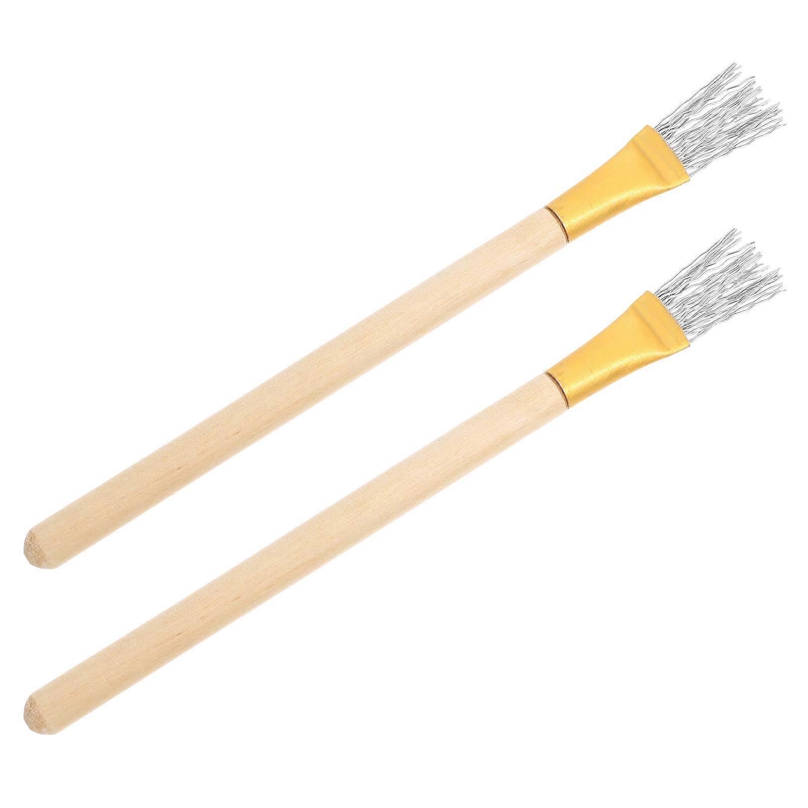 2pcs Metal Wire Brush Clay Texture Tools Needle Detail Wire Texture Tools for Pottery Modeling