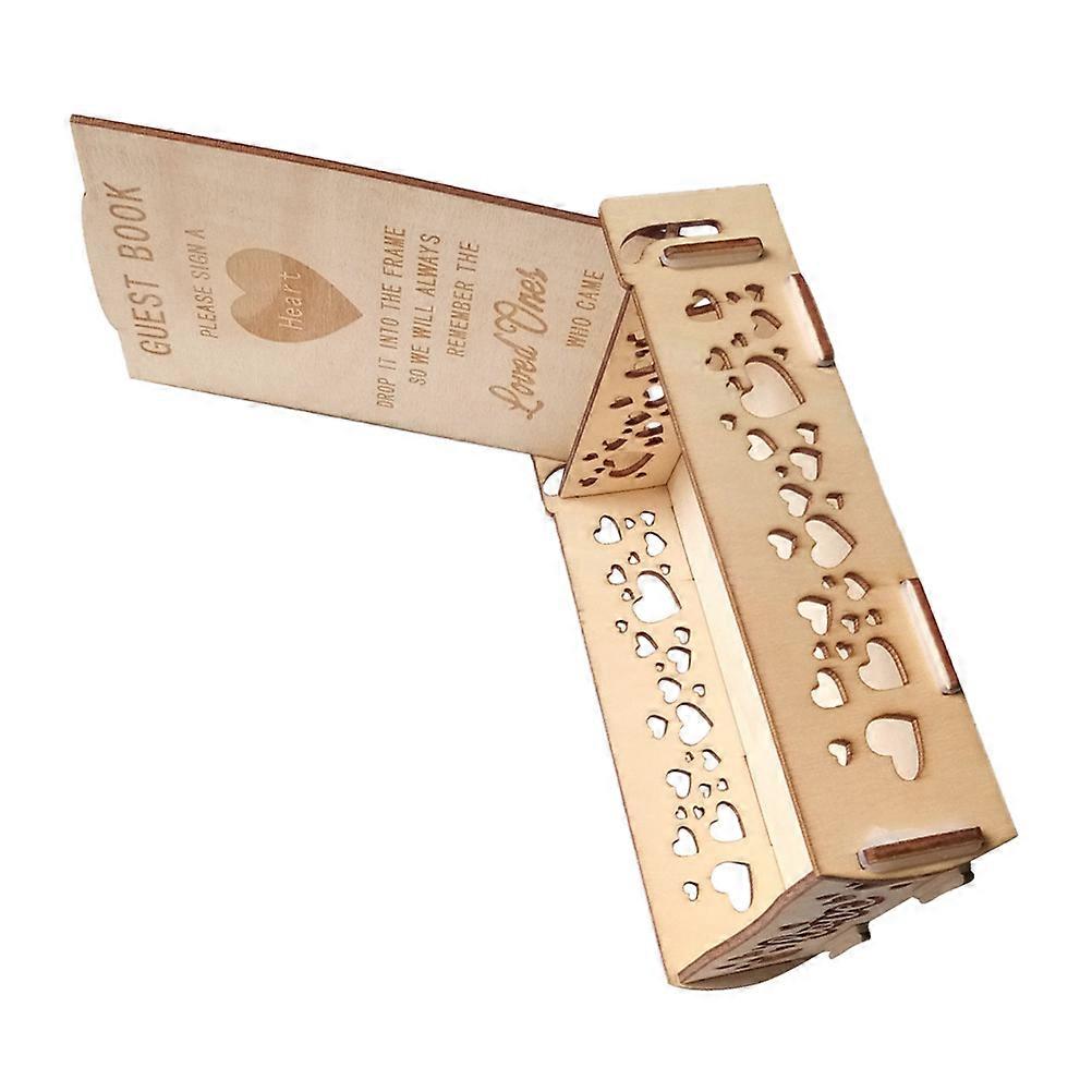 Wooden Guest for Wedding Decor Brown Display Memories and Notes 6.5 x 4.5 x 3 Inches