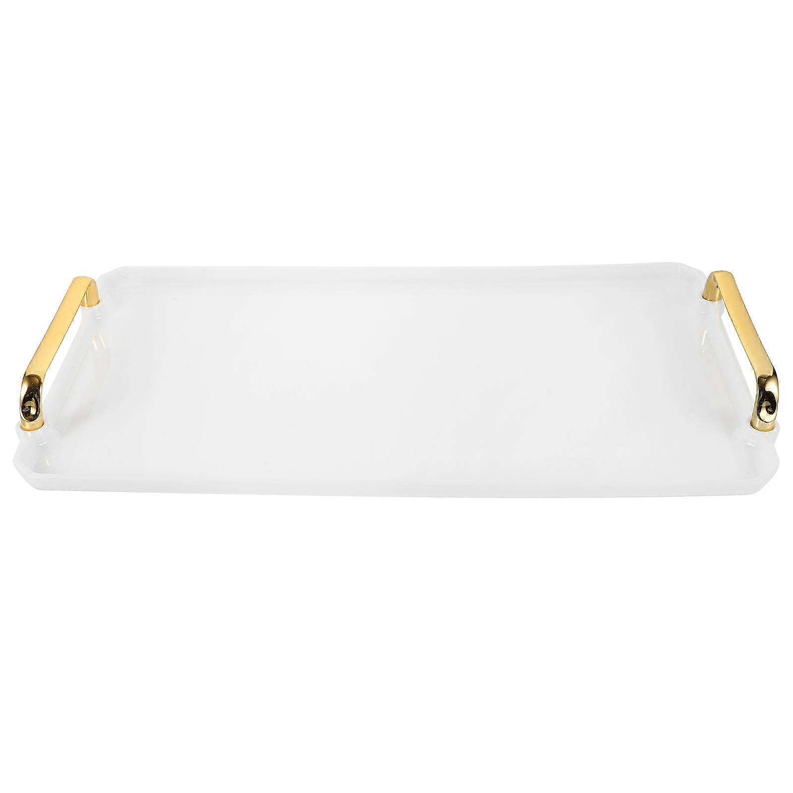 Serving Platter Rectangular Minimalist Tea Serving For Office White Material 1Pcs