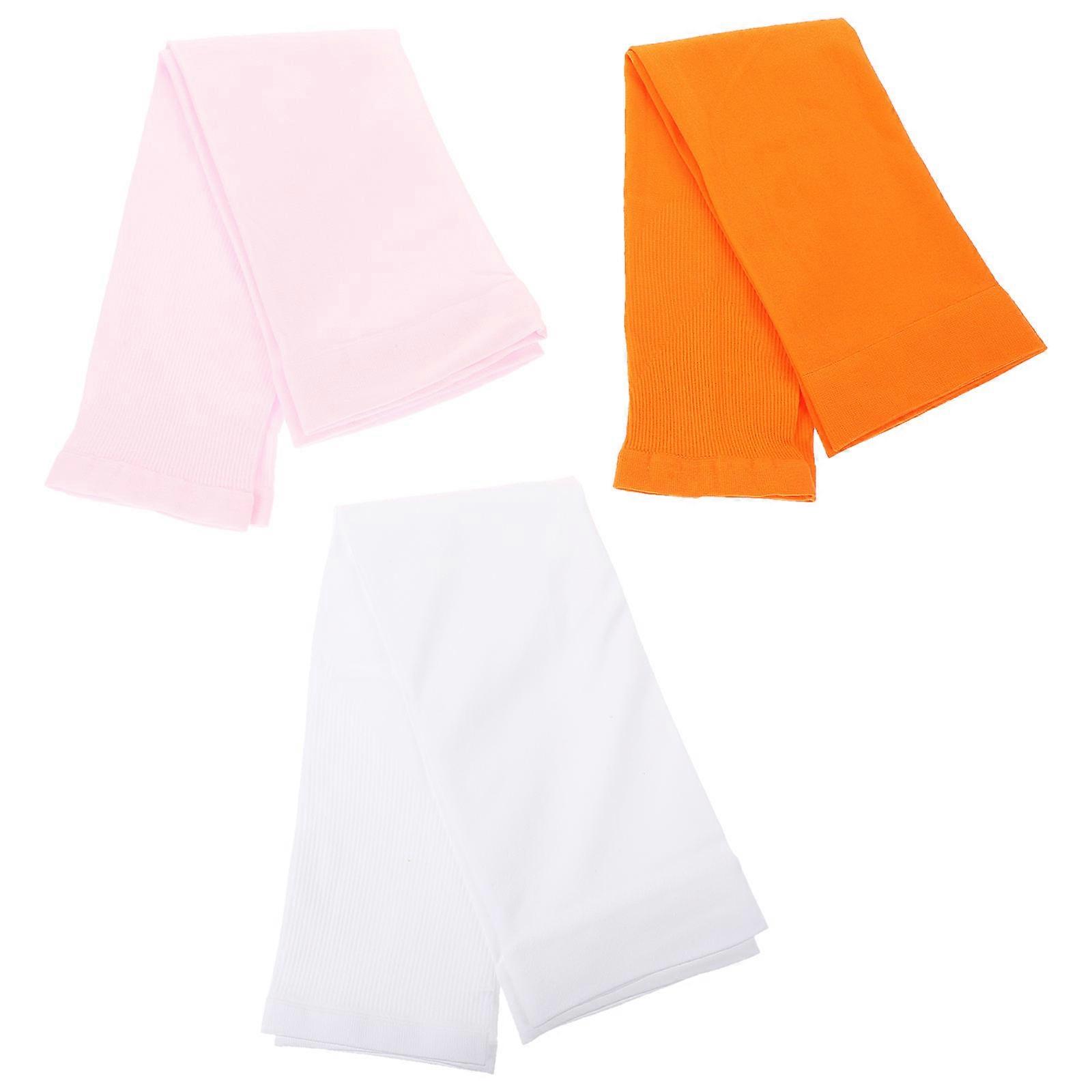 Arm Sleeves Uv Sun Protection Cooling Effect Adults Biking White 37x10x0.5cm 3 Pairs