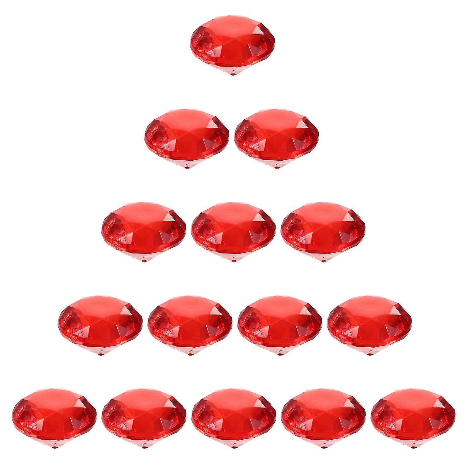 Red Plastic Gems Vase Filler for Decor Simulated Gems Ornament Shiny Appearance