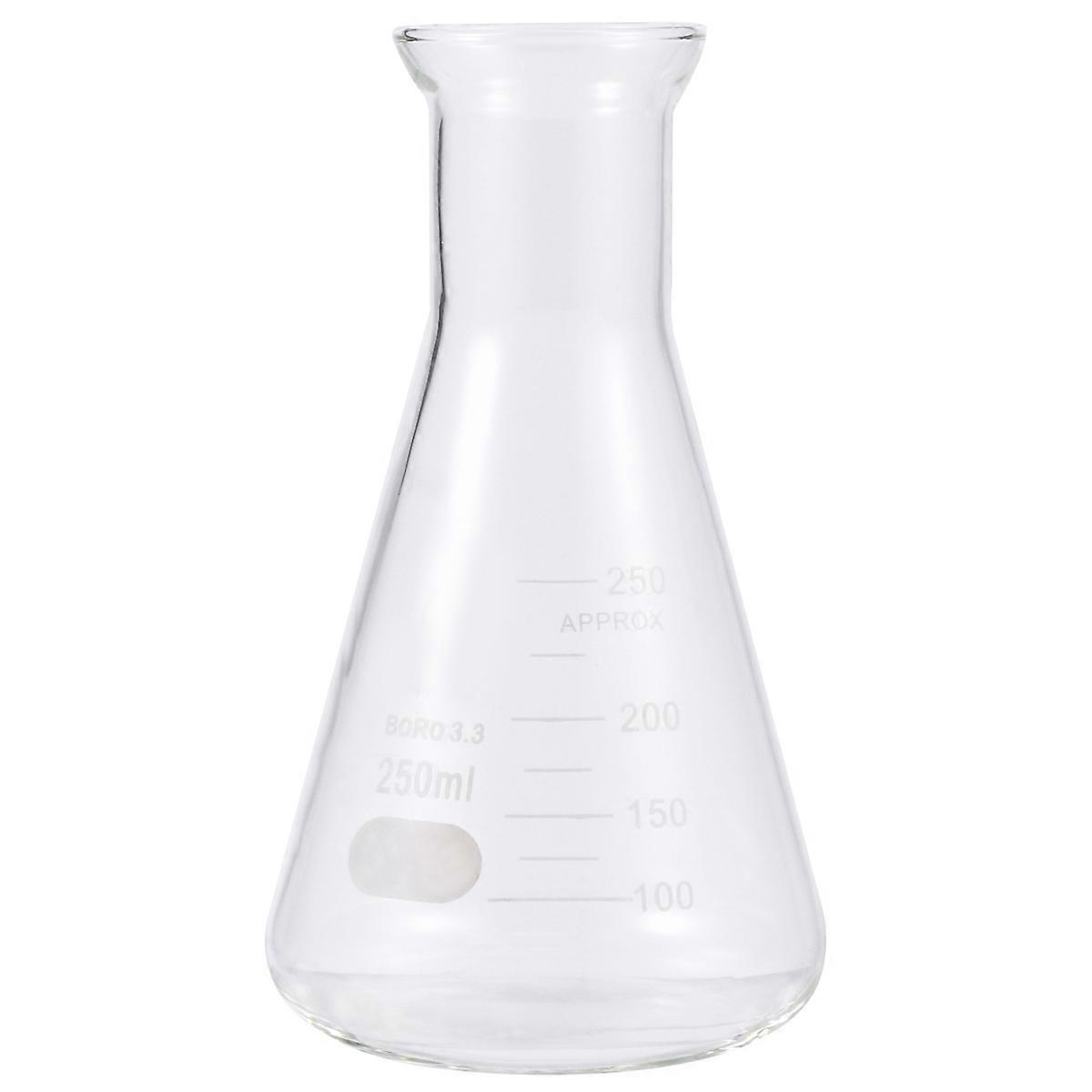 Conical Glass Flask 250ml With Cork For Chemistry Experiment Laboratory Use Perfect For Students 1Pcs