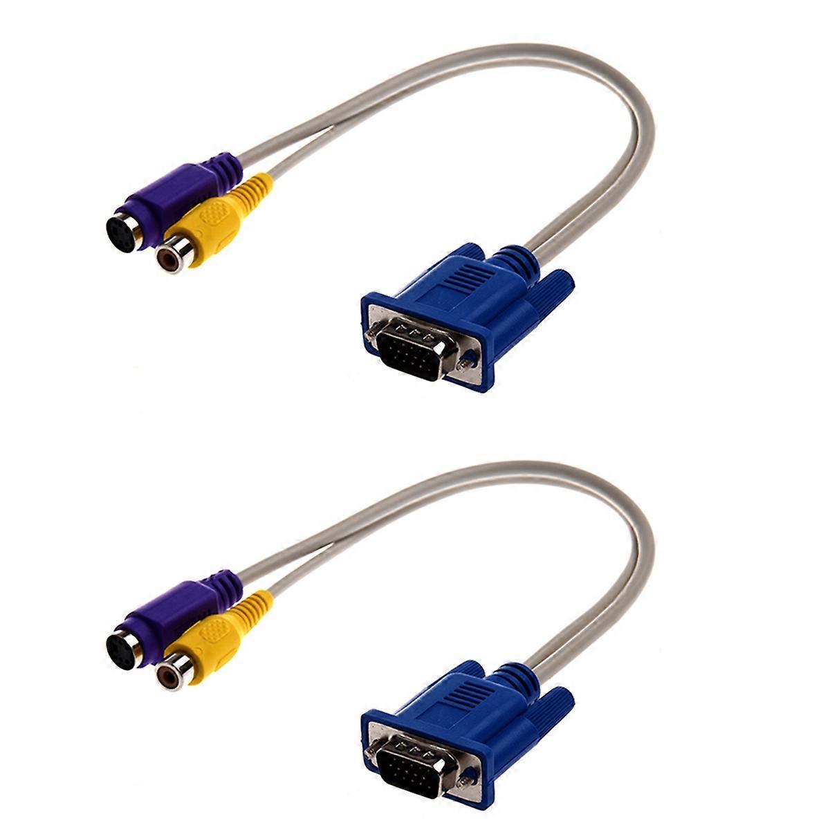 2X TV-Out VGA to S-Video/ Cable Adapter