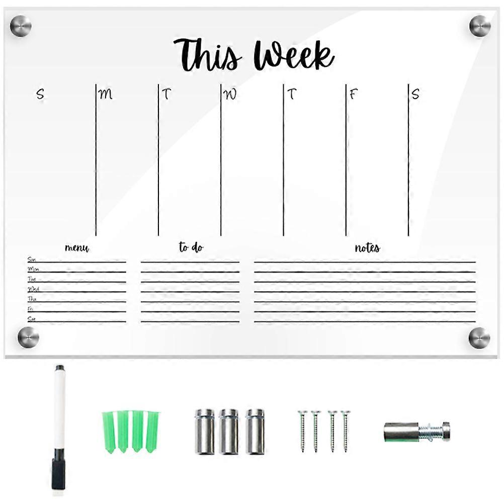 Acrylic Wall Calendar Erasable Writing Board For Home Use Transparent 40X29.7CM Modern Minimalist Design 1 Set