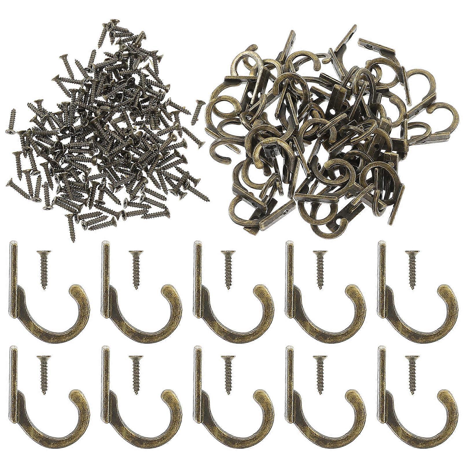 58pcs Key Hook Coffee Cup Holder Wall Mounted Rustic Hooks Single Hanger for Towel Bathrobe