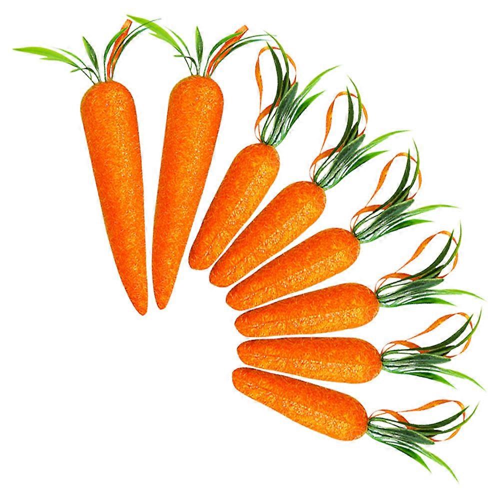 8pcs Hanging Easter Carrots Decorations Adorable Ornaments for Festive Parties Trees Walls Doors Bright Holiday Decor