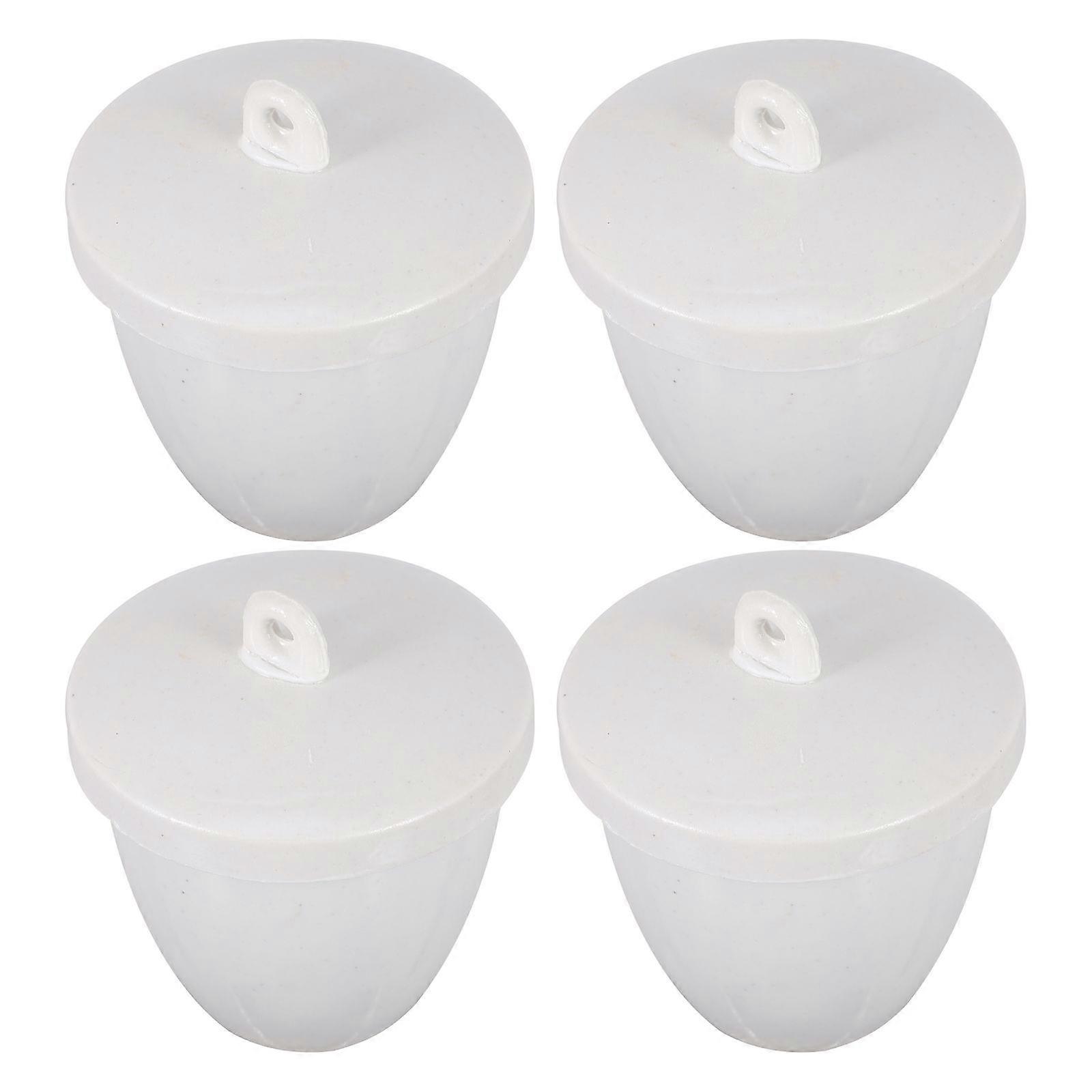 4 Pcs Deep Porcelain Crucible With Lid 100ml Ceramic Crucible Cup With Handle Cover Crucible For Laboratory