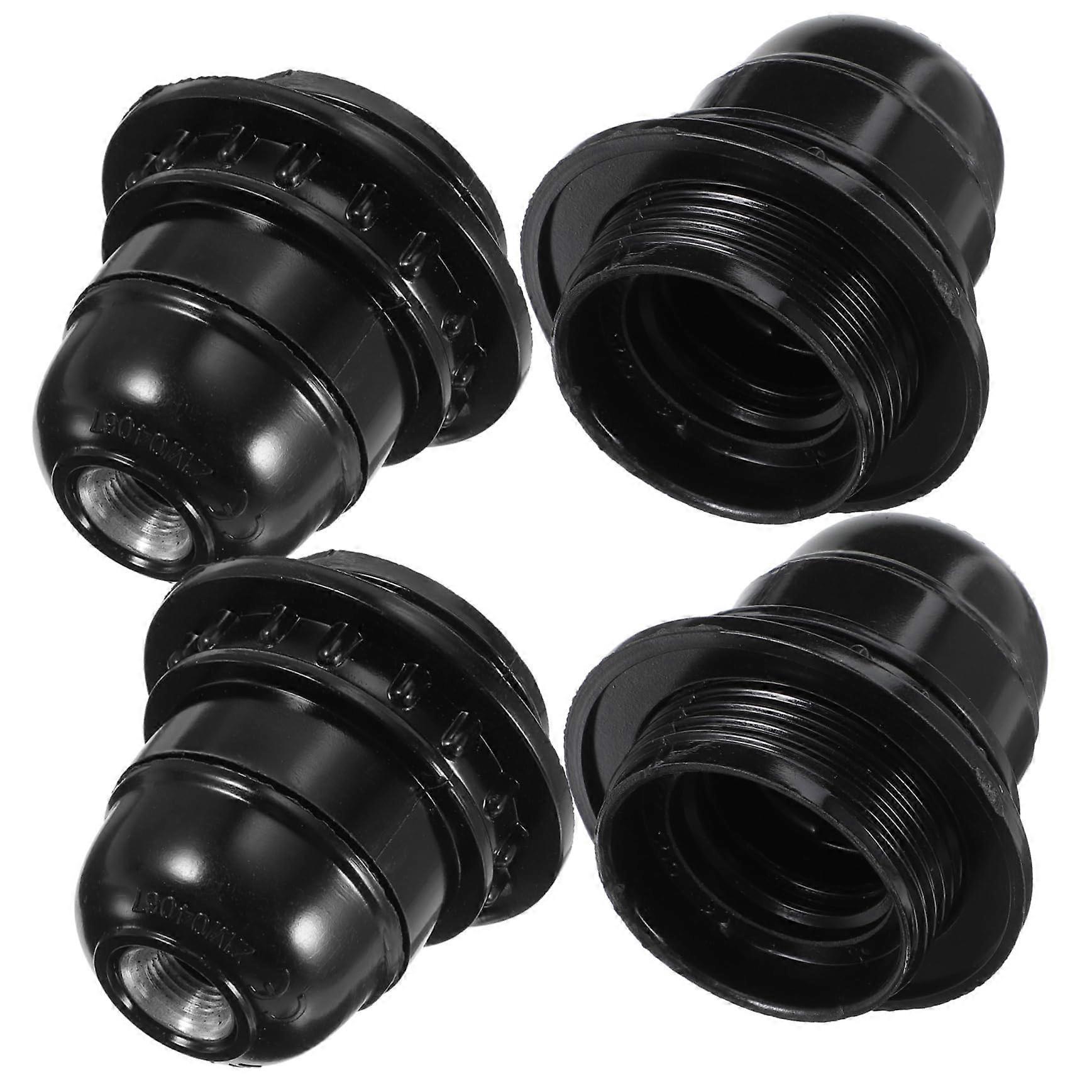 E27 Socket Light Bulb Holder Set Heat Resistant Black Outdoor Lamp Socket Pack of 4 for Garden and Patio Lighting