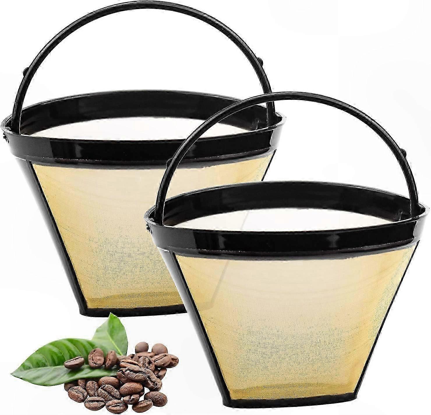 Permanent Cone Coffee Filter, Reusable Mesh Basket for Household Brewing, Size 4 Washable Cup