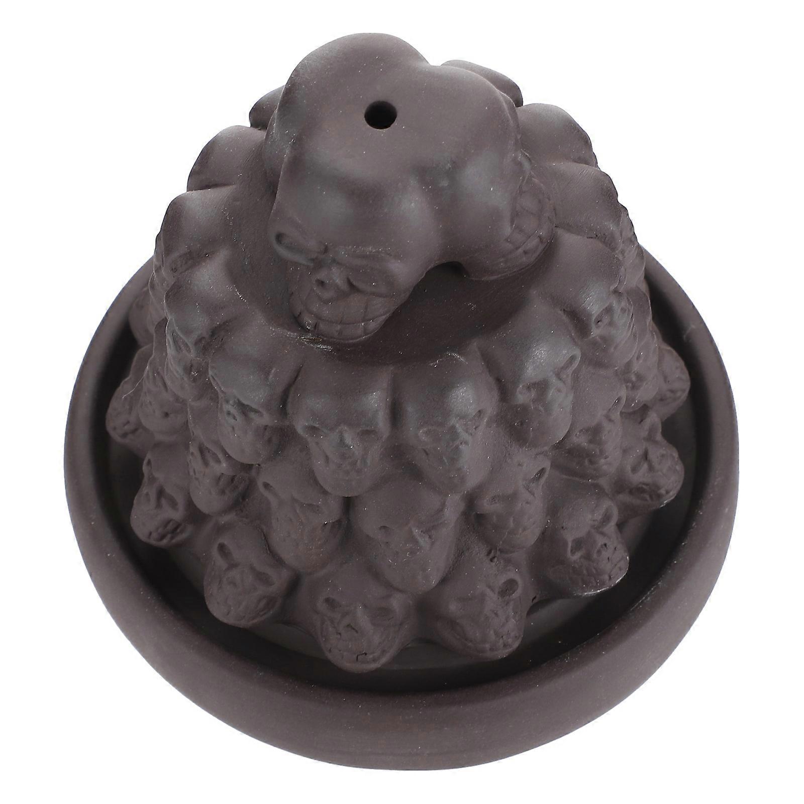 Skull Mountain Purple Sand Incense Burner Aromatherapy Tabletop Decoration Ideal For Home Use And Gift Giving 11X10.5X10.5Cm 1Pcs