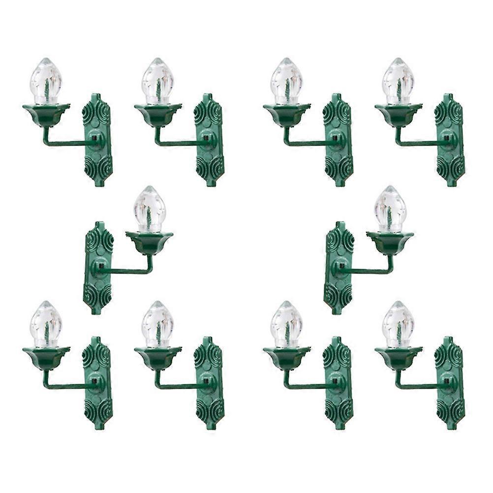 Mini Wall Lamp Green Decor for Micro Landscaping and Sand Table DIY Projects, 10PCS Plastic
