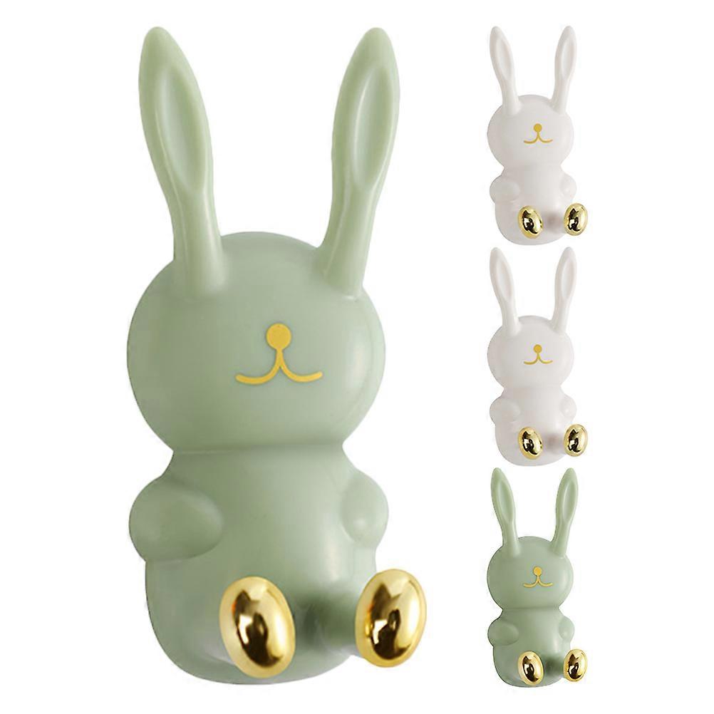 4pcs Multifunctional Wall Hooks for Shower, Toothbrush Holder for Bathroom, Elegant White & Avocado Green, Easy Install & , Versatile Storage