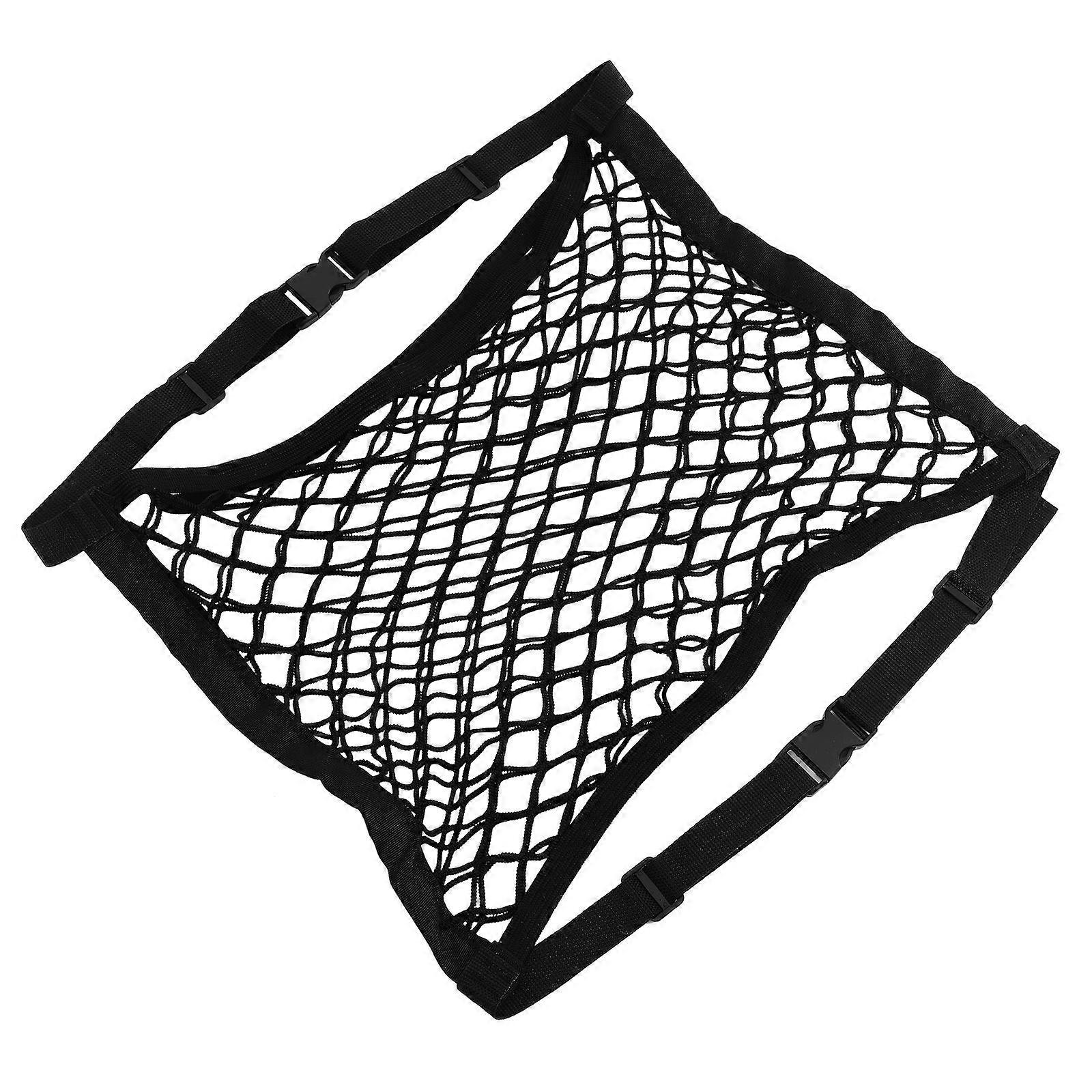 Car Seat Organizer Front Seat Storage Net Pocket Automotive Cargo Organizer Double Layer 2pcs
