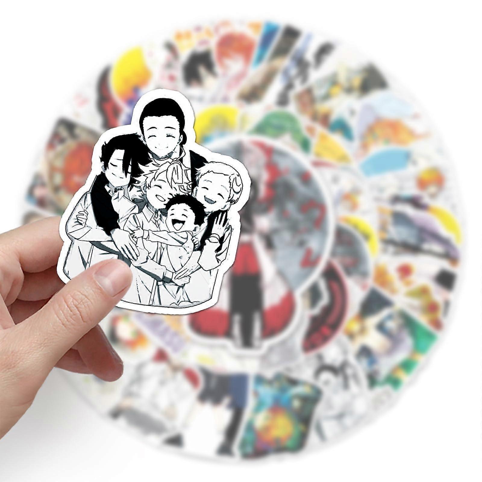 Promise Neverland Sticker-50 Pcs Graffiti Decals-Emma And Norman Figures-Waterproof Stickers For Notebook, Skateboard