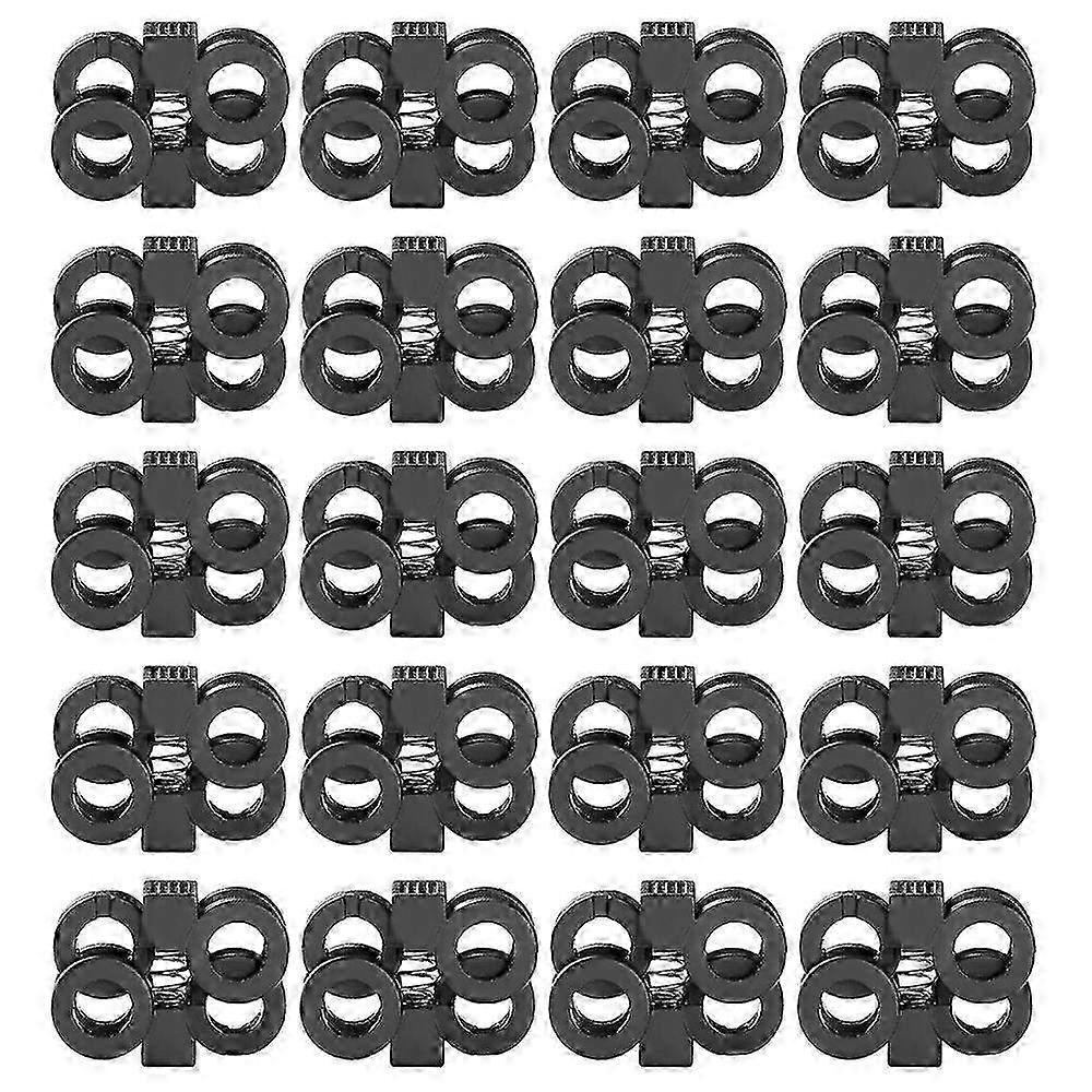 20PCS Plastic Cord Locks with Metal Spring Clips - Adjustable Fasteners for Drawstrings, Clothing, Shoelaces, Backpacks & Lanyards