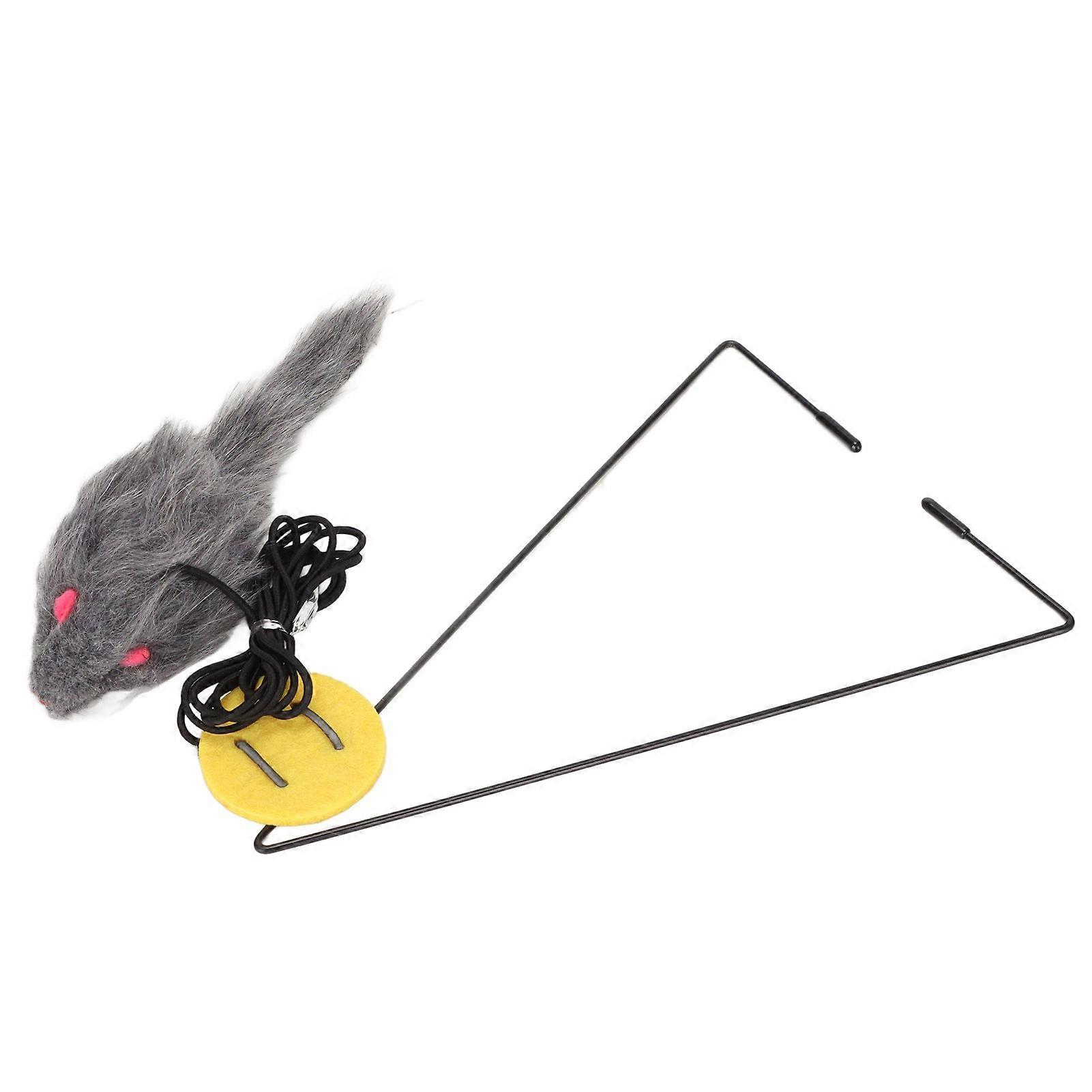 Porte suspendue souris chat jouet interactif réglable rétractable chat attrapant souris jouet avec crochet triangulaire pour chats 