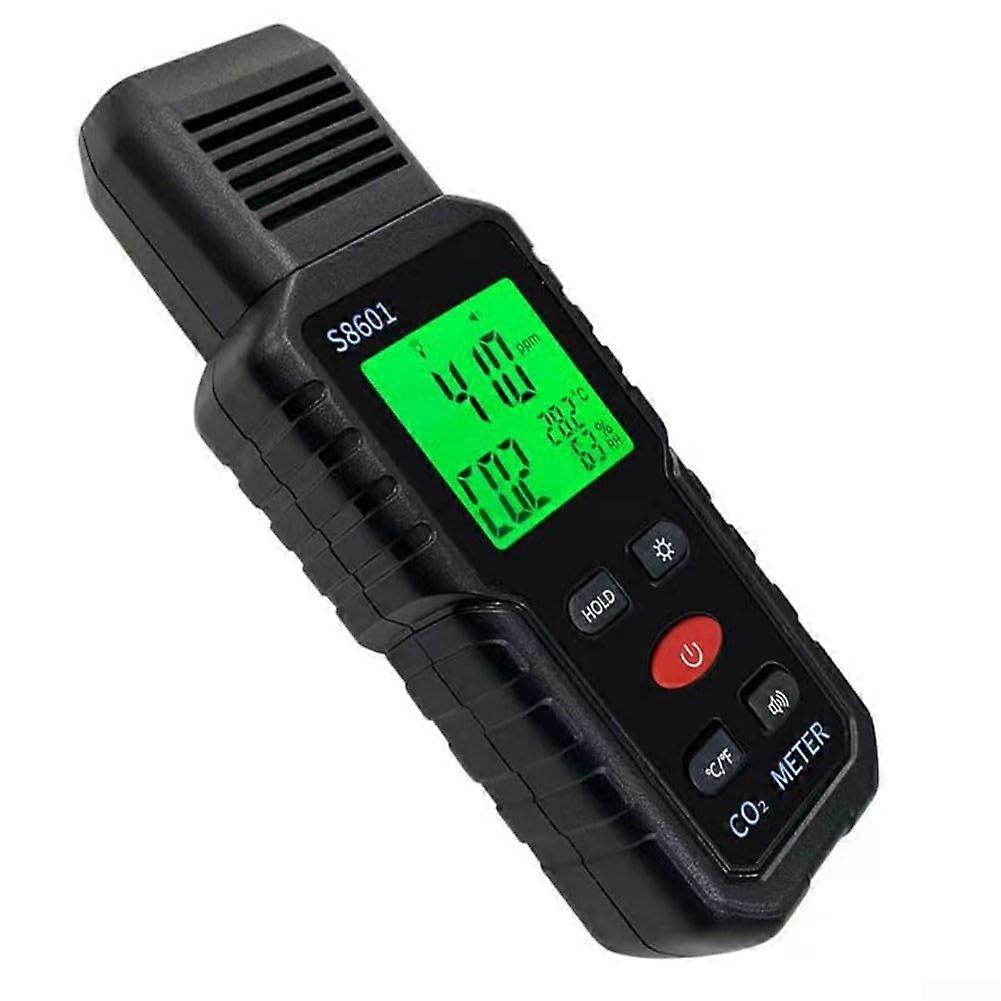 3in1 Carbon Dioxide Meter, LCD Display, Temperature and Humidity Tester, Air Quality Monitor with Colour Coded Alarms, Auto Shut Off (S8601)