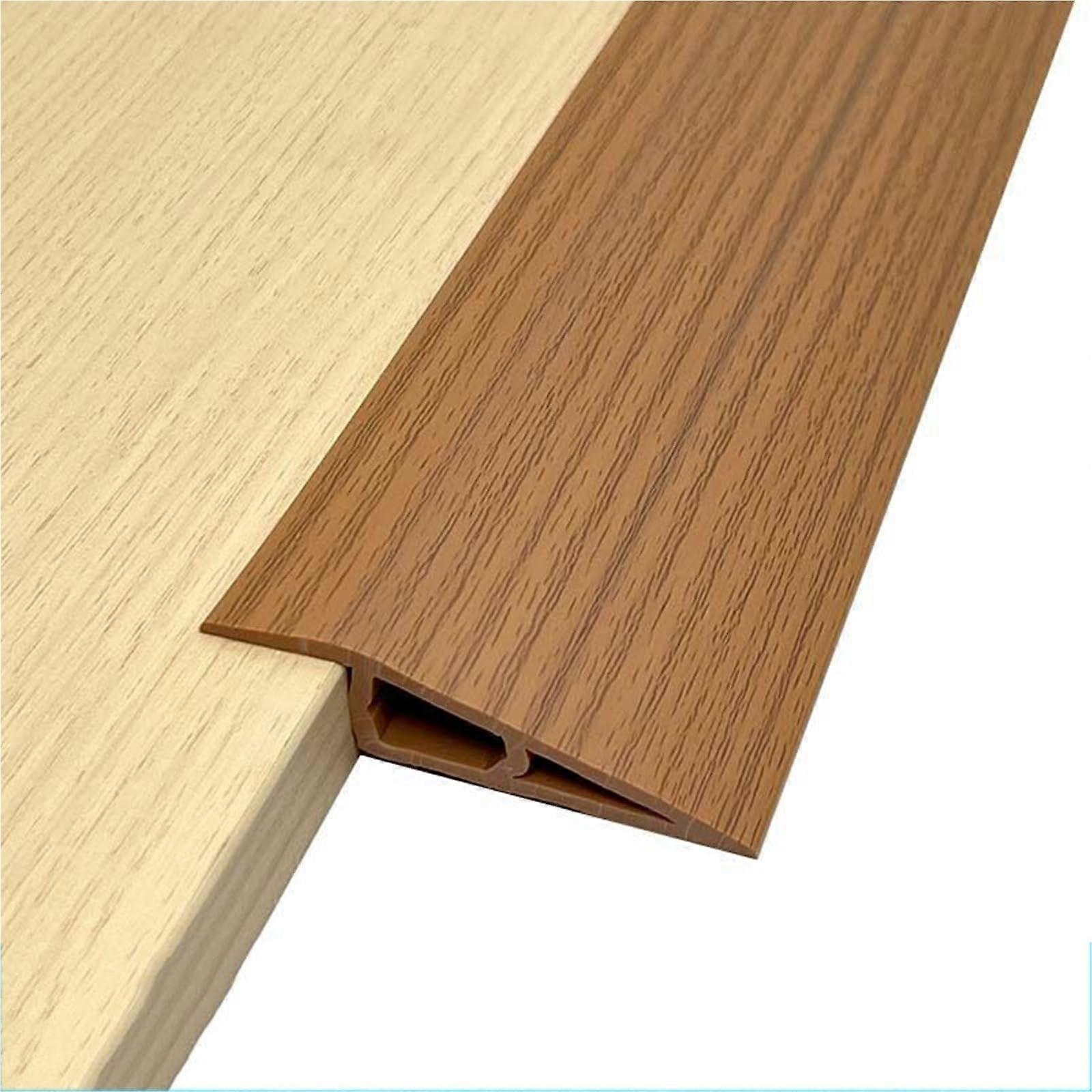Floor Transition Strip 300 cm Self-Adhesive PVC Edge for Carpet and Tile Height 20 mm Yellow Oak Removable Cover Strip