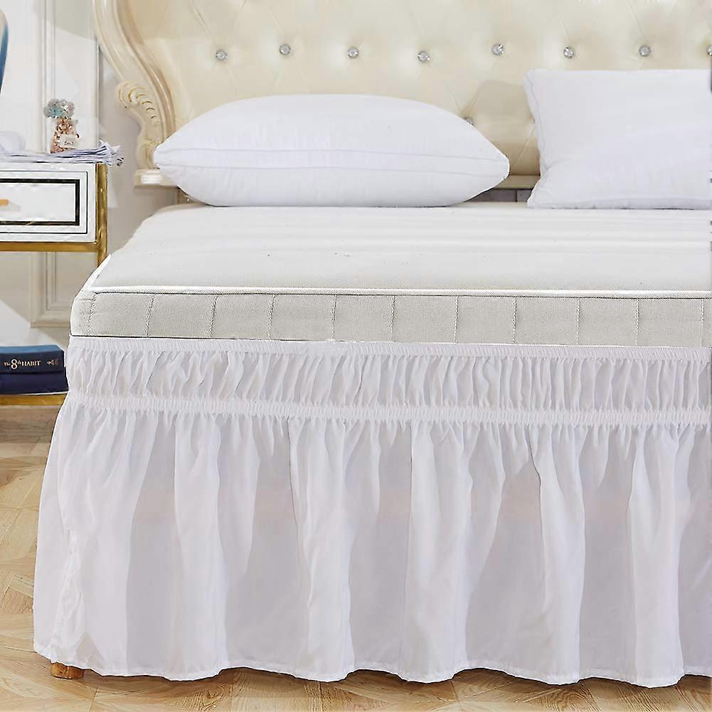 Elastic Polyester Bed Skirt with Ruffles, Easy to Install, For Bedroom Decoration, Sizes and Colors Variable