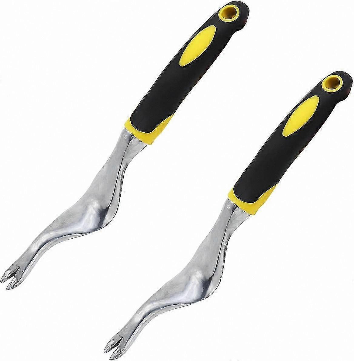 2-Pack Manual Weeder with Aluminum Alloy Handle for Dandelion and Weed Removal Tool Handheld Garden Gadget for Efficient Lawn Care