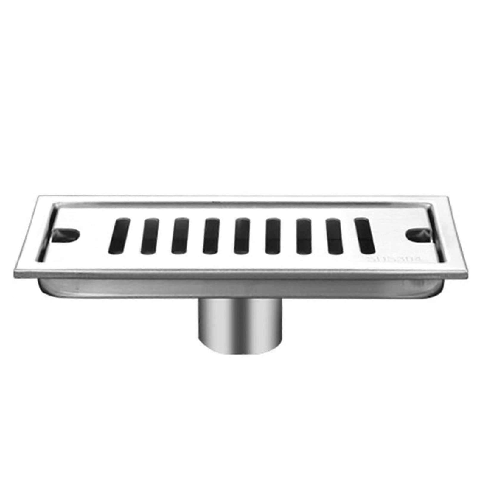 Linear Shower Drain, Stainless Steel Floor Drain with Removable Grid Cover (20 cm  1)