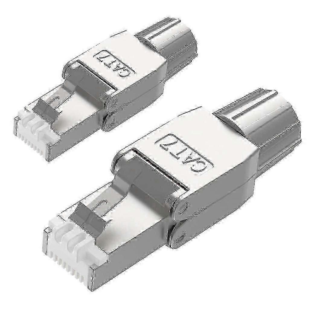 2 Pcs Tool-Free Shielded Cat7 Modular Network Plugs RJ45 Connectors for Easy Installation CA  A-X