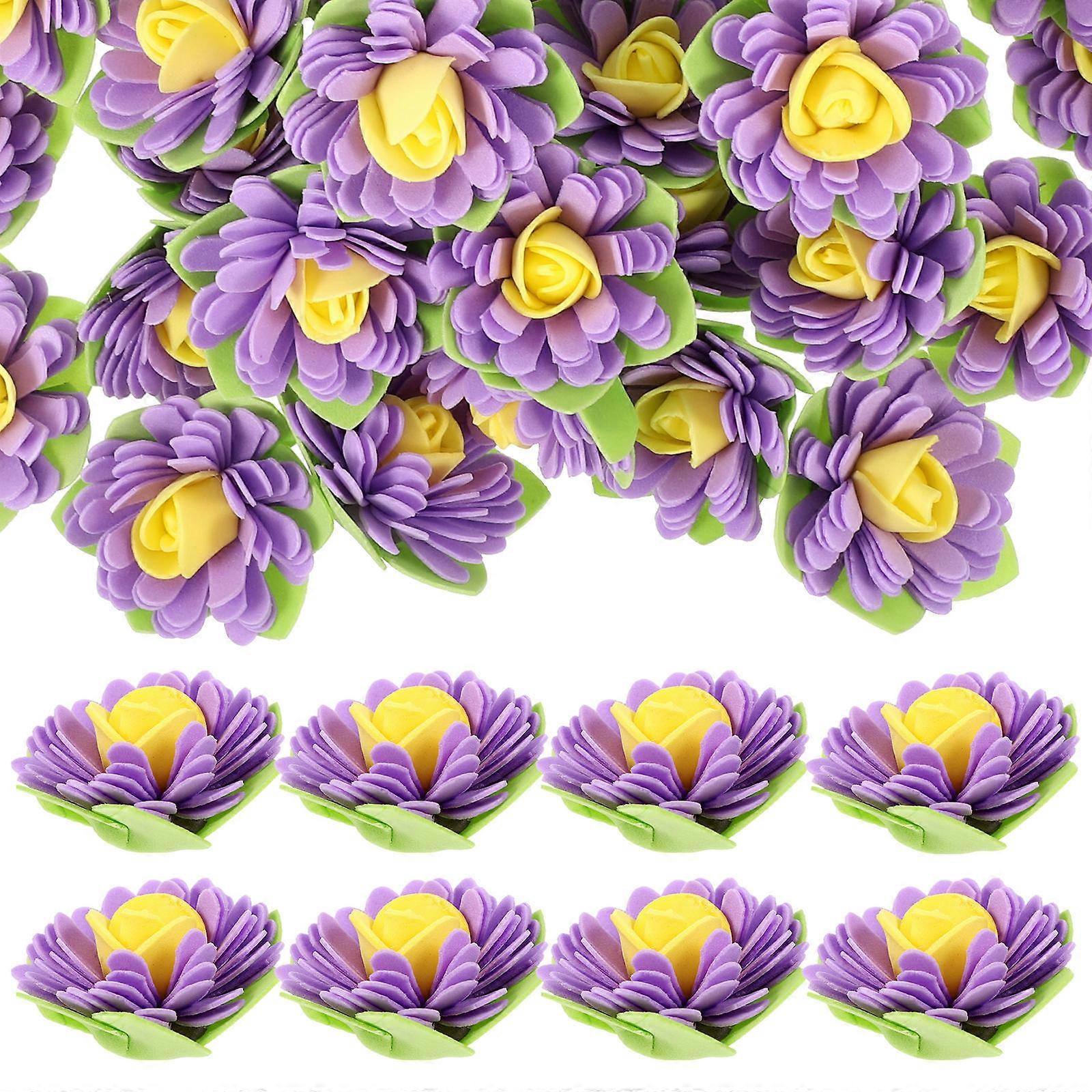 50pcs Purple PE Aromatherapy Flower Diffusers for Decoration Absorbs Oils Emit Fragrance Quickly