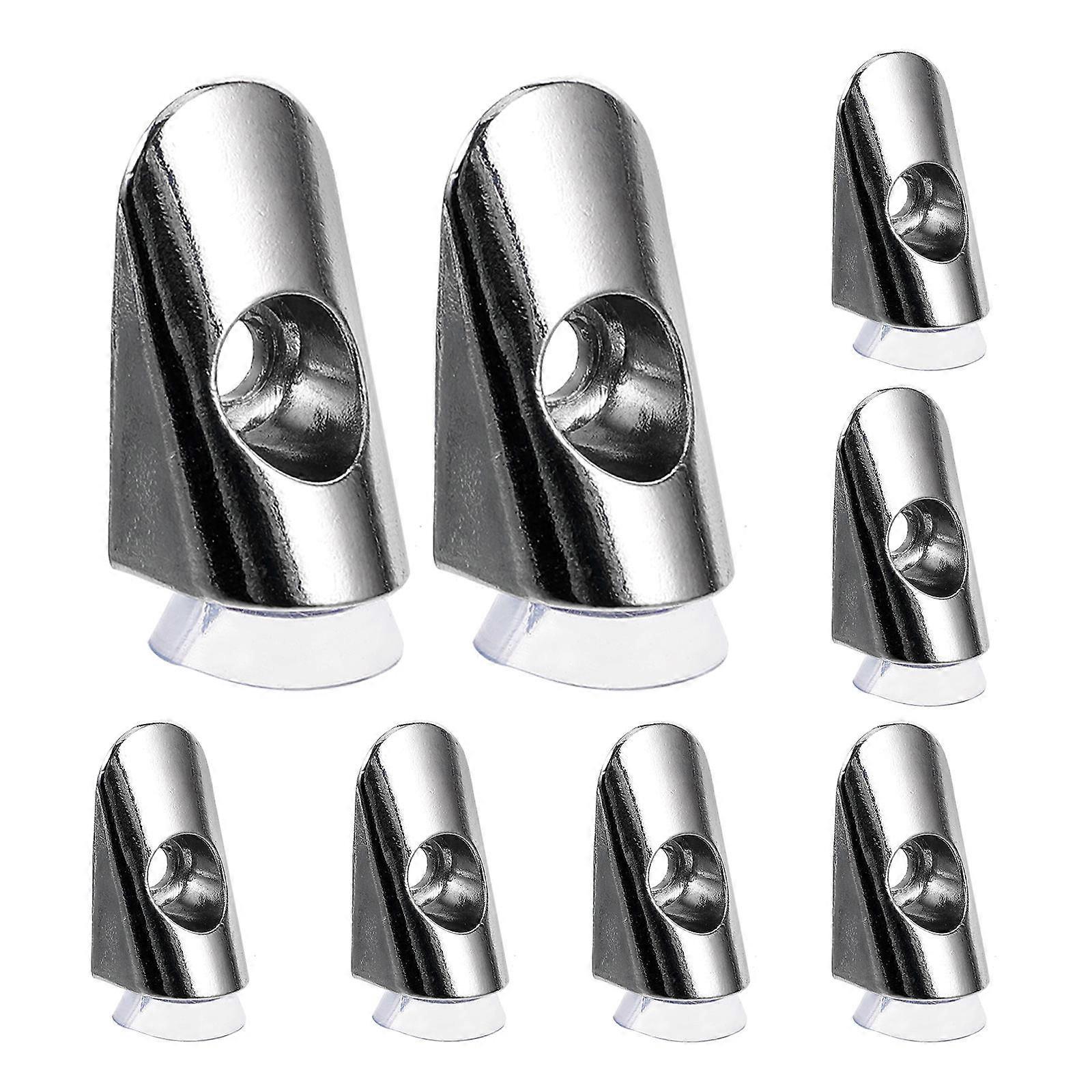 8pcs No Drill Glass Brackets for Durable Support of Glass Panels – Ideal for Bathroom Shelves, Window Frames, and Closets, Easy Installation