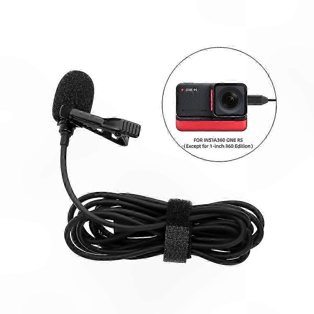 Action Camera HIFI Lavalier Microphone Compatible with Insta360 One X2 X3 R RS Series 2 3
