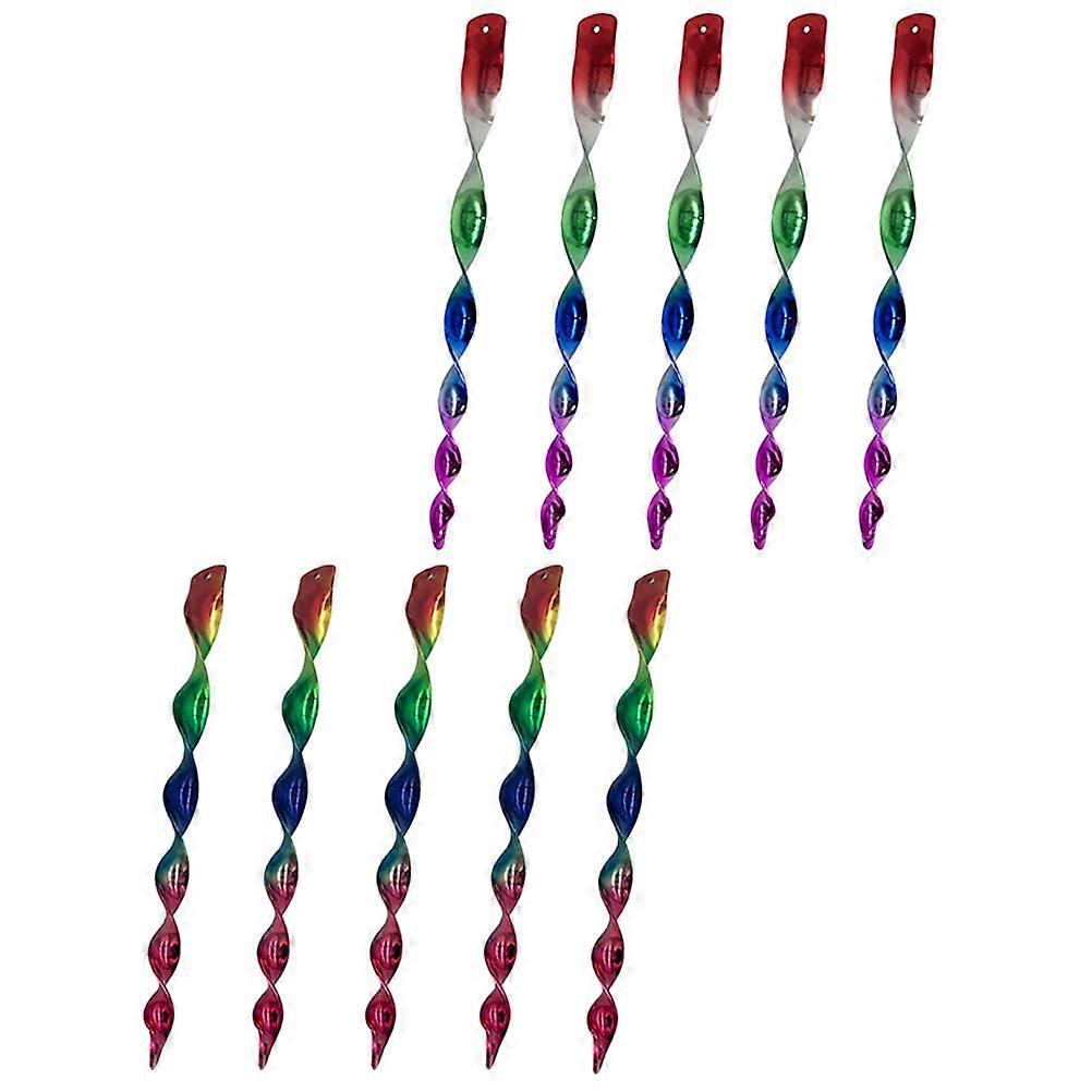 Reflective Spiral Bird Rods Hanging Bird Scarer for Farm Assorted Color Material Bird 10Pcs