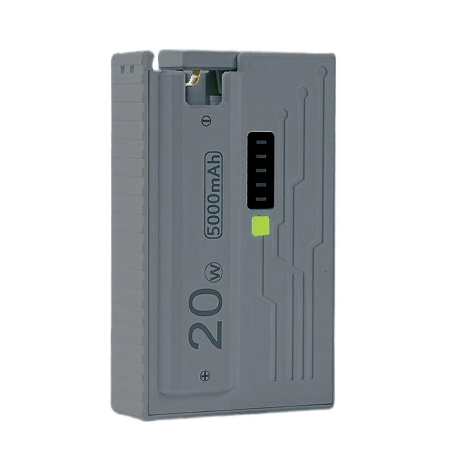 20W Fast Charging Powerbank Case Shell With Snapped In Type C Connectors For Easy Battery Replacement No Soldering Required  grey