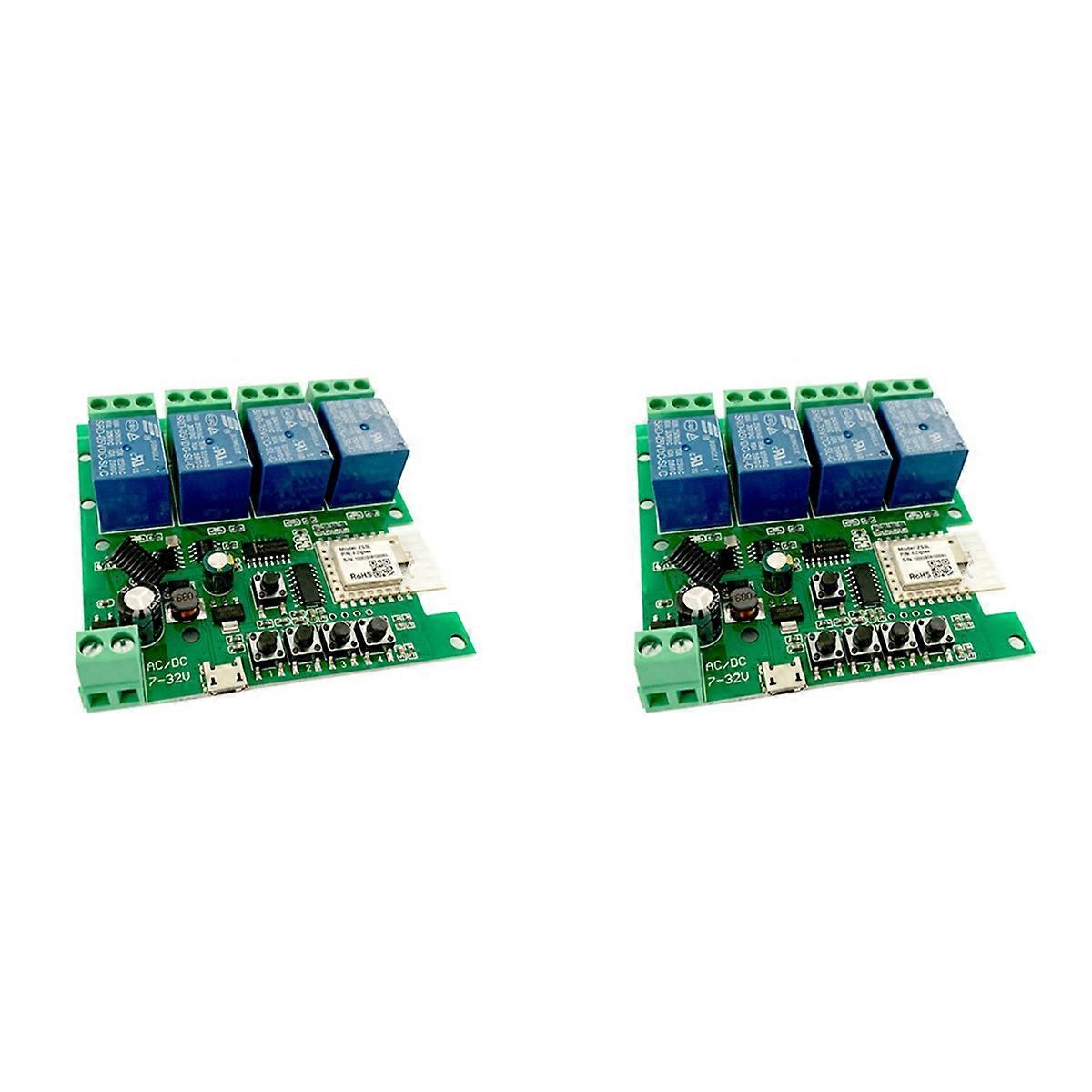 2X Zigbee Tuya Smart 4CH Relay Module DC5V 7-32V RF433Mhz Remote Control Light Switch Work with Home