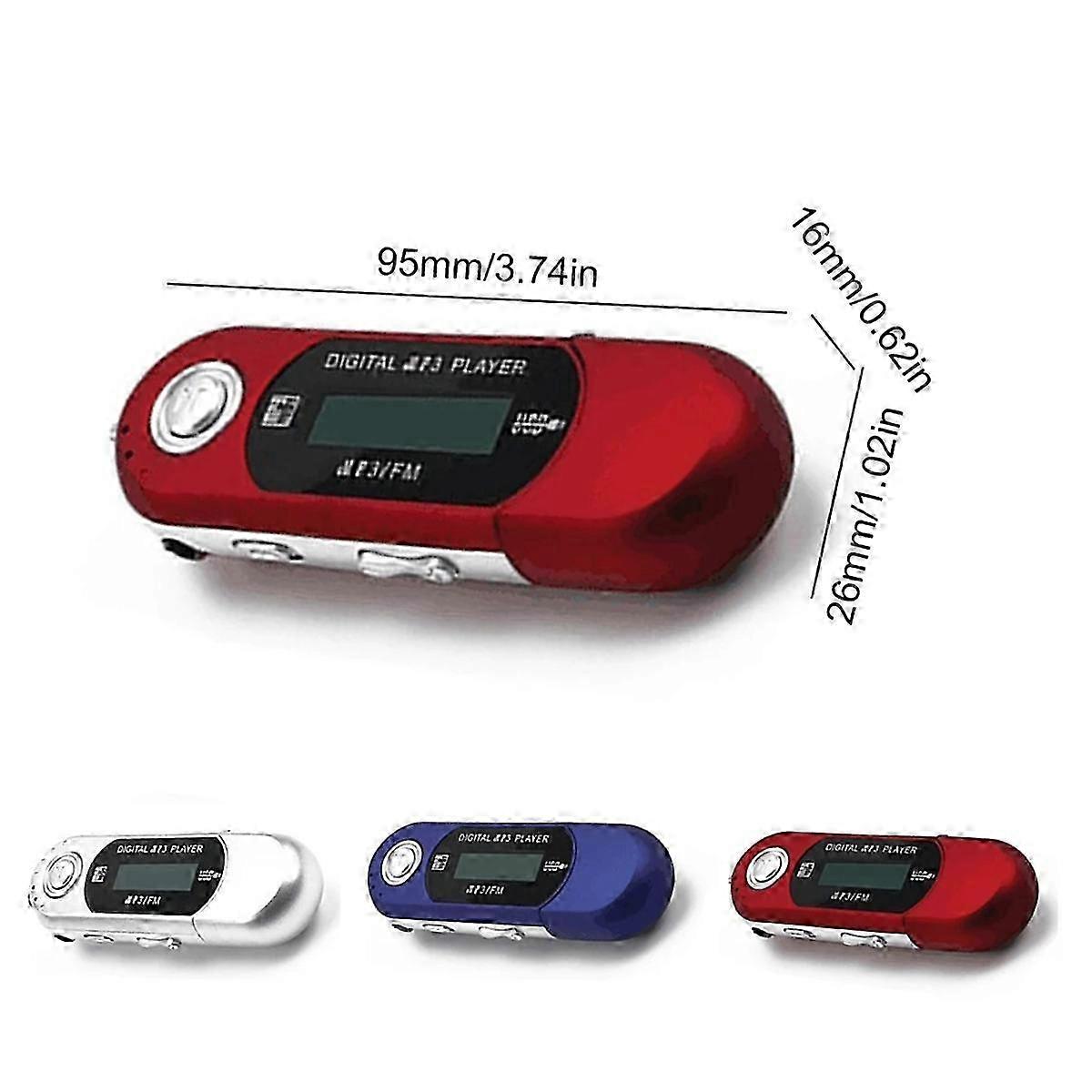 Mini MP3 Player Small Flash Drive Multilanguage LCD Music Player (C)