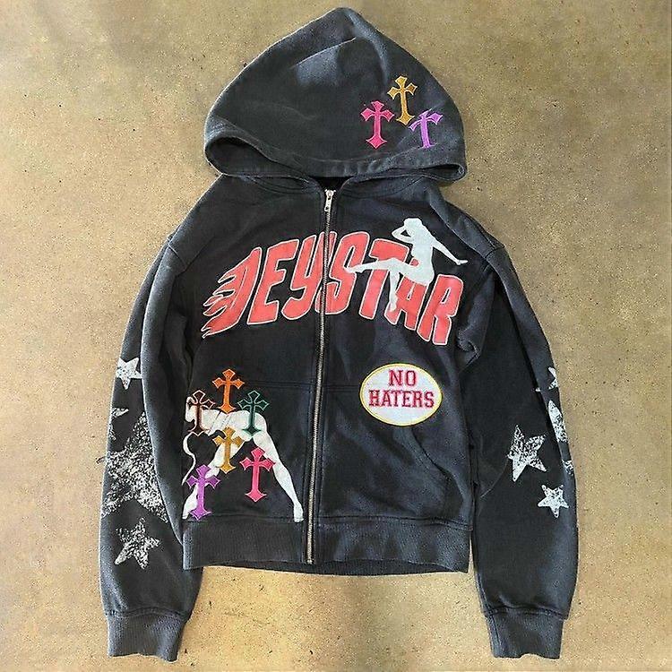 Gothic Dark Style Printed Oversized Hoodie