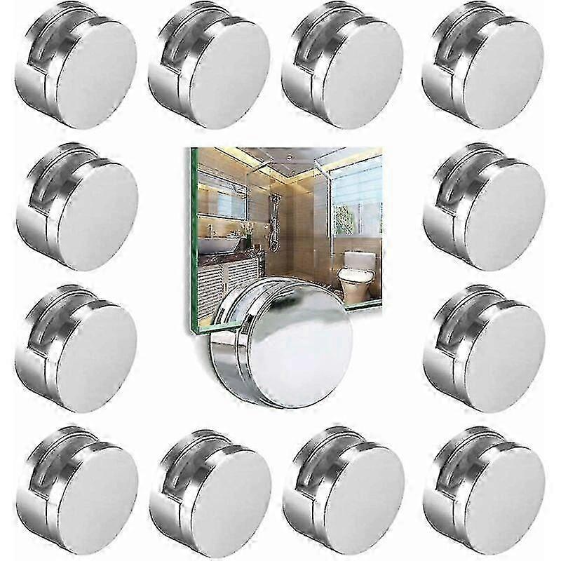 2025年の新製品、12個のラウンドミラークランプ、ミラークリップガラスクランプブラケット亜鉛合金固定ミラーホルダー、厚さ4〜7mmのガラス用