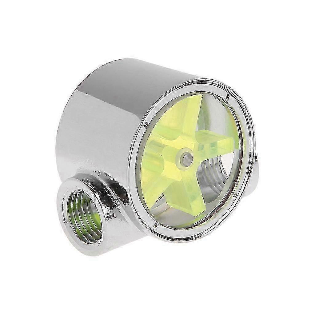 Water flow meter for cooling systems with 5 impeller and G1/4 thread, copper plated design