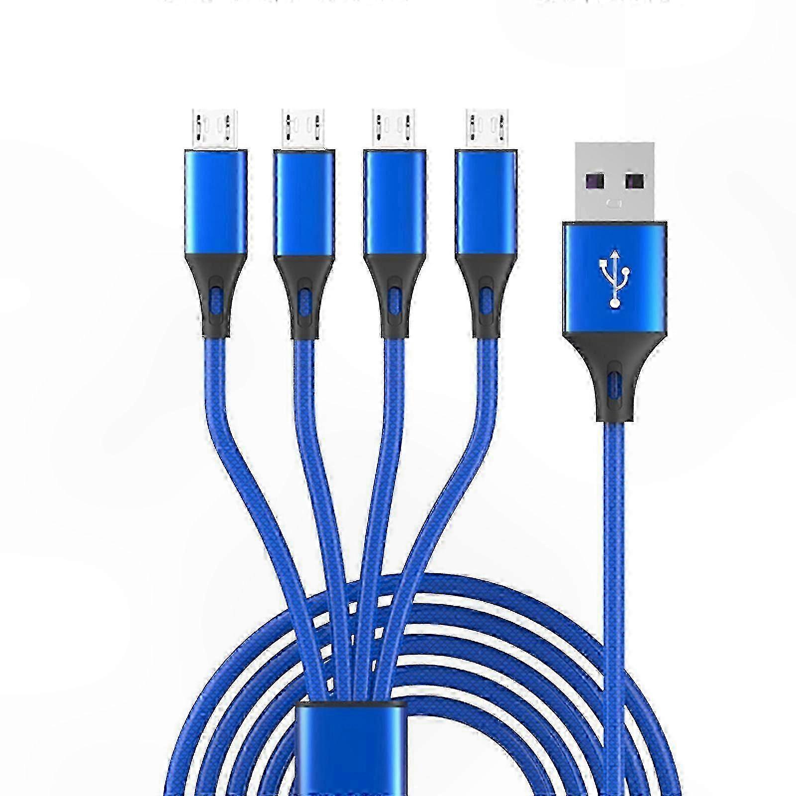 2 Port USB Type-A to Micro USB Charging Cable for Multi-Device Power Adapter Compatibility