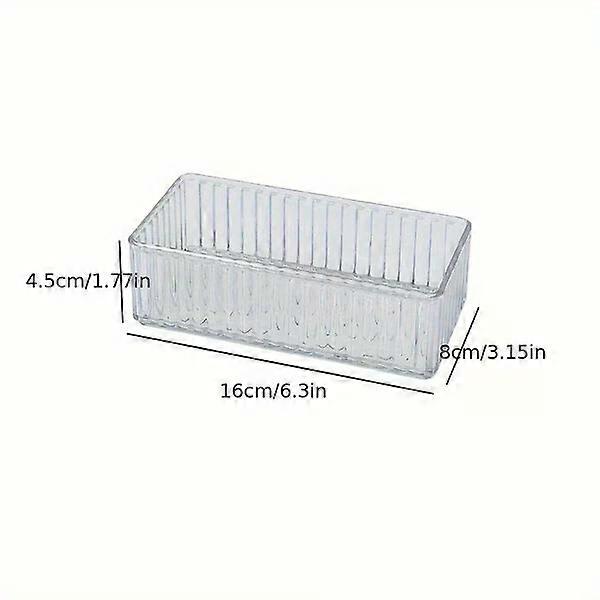 Transparent plastic storage box, 1/4 piece, multi-purpose desktop storage