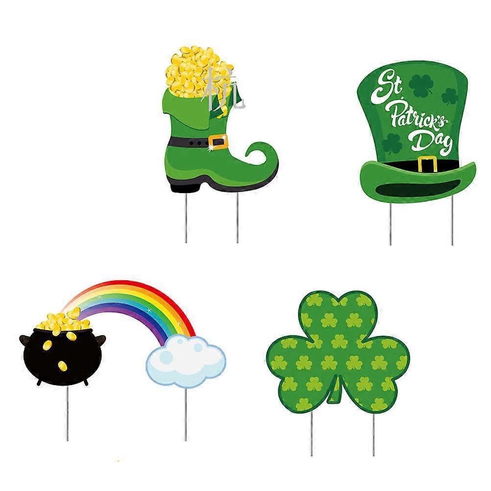 St. Patrick's Day Yard Decorations 4Pcs Rainbow Shape Lawn Decorations For Outdoor Display In Various Festive Occasions
