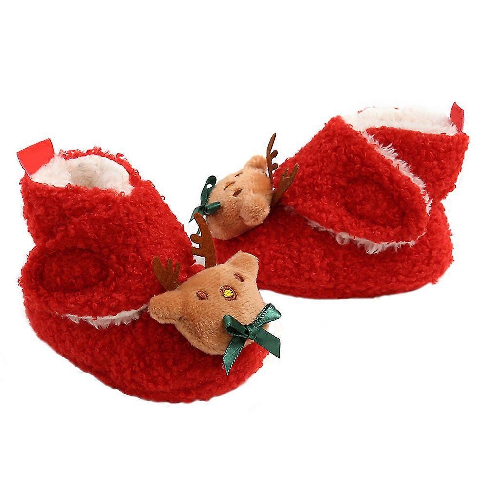 Baby Shoes Girl Elastic Ankle Strap Red Size 22 Comfortable Infant First Walking Shoes 1 Pair