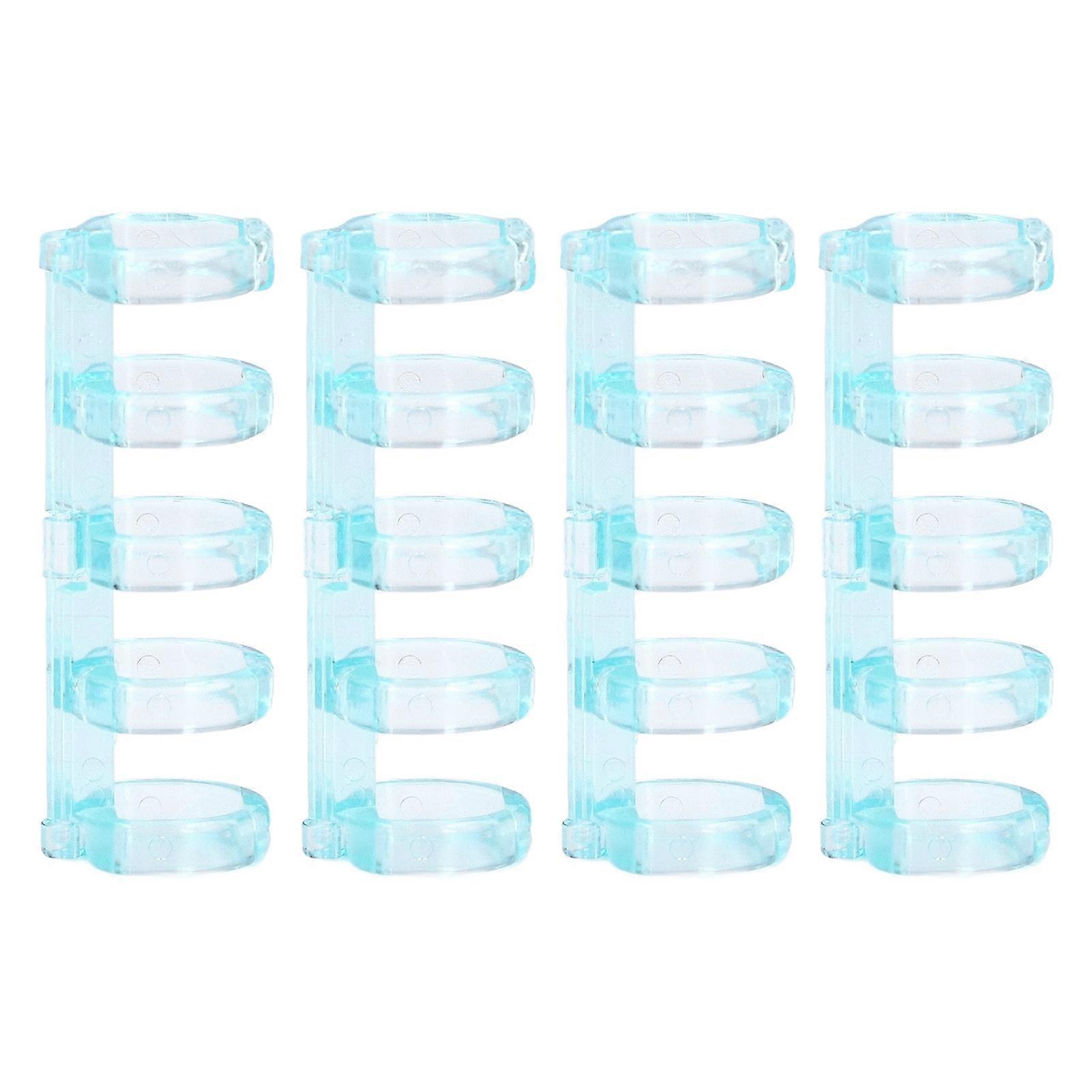 Transparent Blue 11mm Plastic Binding Rings for 60 Sheets, 5-Hole